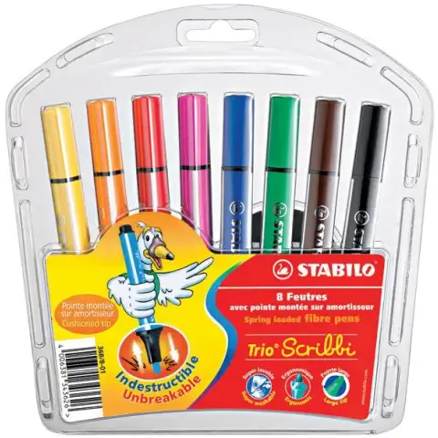 Stabilo: Trio Scribbi 8 bucăți set colorat marker triunghi