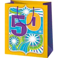 50-a aniversare pungă cadou exclusivă dimensiune normală 11x6x15cm