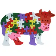 ABC - 123 vacă arbore puzzle educativ