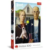 American Gothic Dog ediție puzzle 500 de piese - Trefl