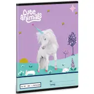 Ars Una: Cute Animals - Caiet dictando pentru clasa a 2-a, format A/5, 16-32 pagini, cu model de unicorn