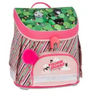 Ars Una: Think Pink, ghiozdan școlar compact ergonomic cu închidere magnetică, rucsac 33x41x24 cm