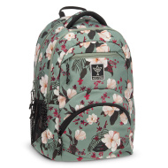 Ars Una: rucsac școlar ergonomic verde floral 27 L