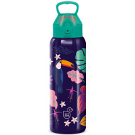 Ars Una: sticlă metalică cu pereți dubli cu tucan 3D, 700 ml