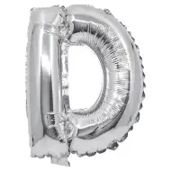 Balon folie în formă de literă argintie – litera D 32cm