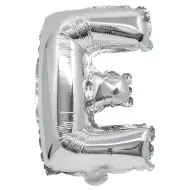 Balon folie în formă de literă argintie - Litera E 32cm