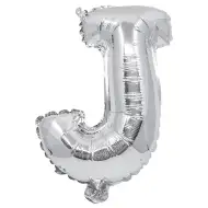 Balon folie în formă de literă argintie - Litera J 32cm
