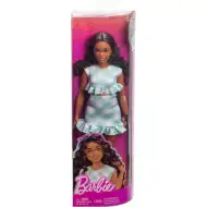 Barbie: Păpușă Fashionista stilată în rochie în carouri verde-alb - Mattel