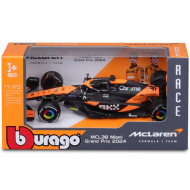 Bburago: McLaren MCL38 Miami Grand Prix 2024 mașină de Formula 1 model auto din metal 1/43 (Oscar Piastri #81)