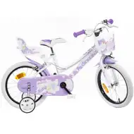 Bicicletă pentru fete de culoare albă, mărimea 16 - bicicletă Dino Bikes