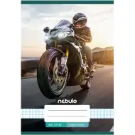 Caiet cu pătrățele A/5, 27-32, cu model de motor de curse imprimat.