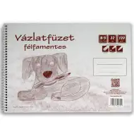 Caiet de schițe cu spirală, format B5, 32 de pagini, 120g