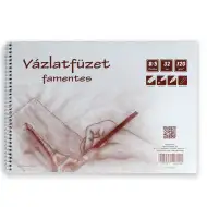 Caiet de schițe fără lemn, spirală, format B5, 32 de pagini, 120g