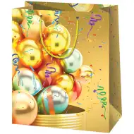 Cardex: Pungă cadou gigant cu balon galben, dimensiuni 40,6x20x3x55,8 cm