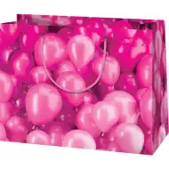 Cardex: Pungă de cadou medie cu baloane roz 17x10x23cm