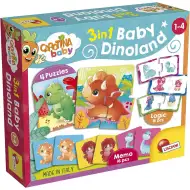 Carotina baby: Dinoland 3 în 1 memo, puzzle și joc de asociere - Lisciani