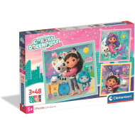 Casa de păpuși Gabi - puzzle Super Color 3x48 piese - Clementoni