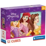 Clementoni: Cuburi de poveste cu Prințese Disney, set de 12 bucăți