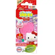 Craze Inkee: Bile de baie vegane – forme Hello Kitty cu aromă de vată de zahăr, set de 3 bucăți