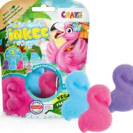 Craze Inkee: Set de 3 bile de baie vegane cu aromă de gumă de mestecat, în formă de flamingo