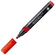 Faber-Castell: Marker permanent roșu pe bază de alcool cu vârf tăiat