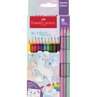 Faber-Castell: Set de creioane colorate Grip Unicorn, 13 bucăți, culori pastelate.