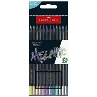 Faber-Castell: Set de creioane colorate ediția Black, metalizate, 12 bucăți