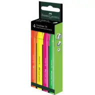 Faber-Castell: Set de evidențiatoare Textliner 38 cu culori fluorescente, pachet de 4 bucăți