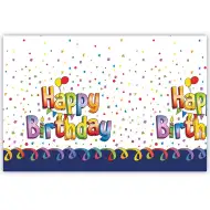 Față de masă din plastic "Happy Birthday" – 120x180 cm