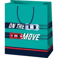 Geanta de cadou mare pentru mașini "On the move", 27x14x33cm.