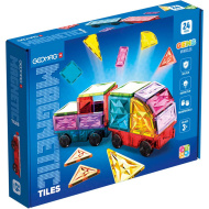 Geomag: Magnetic Tiles Gems set de cuburi magnetice pentru vehicule, 24 de piese