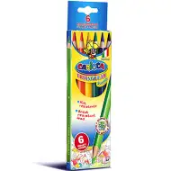 Set creioane colorate triunghiulare Jumbo cu ascuţitor 6 buc. - Carioca