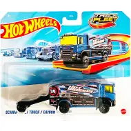 Hot Wheels: Camion transport Scania Rally Truck, scară 1/64 - Mattel