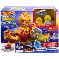 Hot Wheels: Monster Trucks Power Smashers set de pistă cu monstru de foc - Mattel