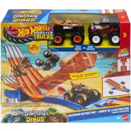 Hot Wheels Monster Trucks: Set de urmărire cu 2 mașinuțe - Mattel