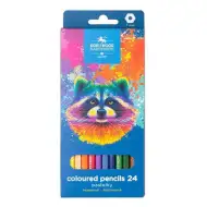 ICO: Koh-I-Noor 3554 Creioane colorate hexagonale în cutie cu raton, set de 24 bucăți