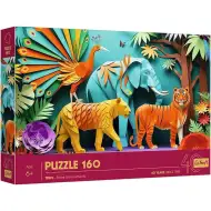 Jubileu de 40 de ani - Artă din hârtie: Puzzle Junglă cu 160 de piese - Trefl