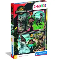 Jurassic World renaștere puzzle Supercolor 2x60 piese - Clementoni