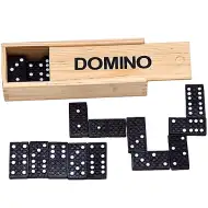 Domino clasic în cutie de lemn
