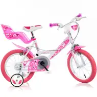 Little Heart bicicletă pentru copii roz-alb, mărimea 16 - bicicletă Dino Bikes