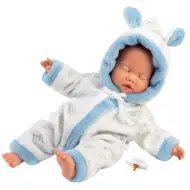 Llorens: Băiat bebeluș cu model de barză în pijama moale, 31cm