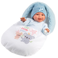Llorens: Liam, păpușă plângătoare de 38 cm, cu sac de dormit