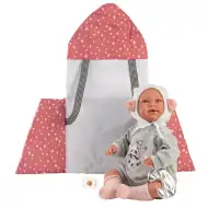 Llorens: Mimi, păpușă plângătoare de 42 cm cu port-bebe cu stele
