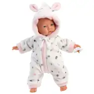 Llorens: Păpușă bebeluș fetiță în pijama moale cu urechi de iepuraș 31cm
