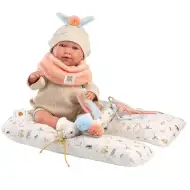 Llorens: Păpușă plângătoare Mimi de 42 cm cu căciulă cu urechi și pernă