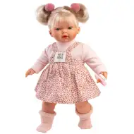 Llorens: Păpușă plângătoare Roberta de 33 cm cu suzetă în rochie cu buline