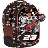 Luna: Ghiozdan școlar rotunjit cu 3 compartimente, Must Team Street Racer, pentru mașini, 32x18x43cm