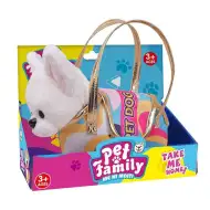 Luna: Pui de câine de pluș Pet Family în geantă pentru căței, 20 cm