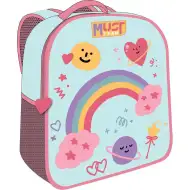 Luna: Rucsac pentru grădiniță Must Team 3D cu model curcubeu, 26x10x32cm