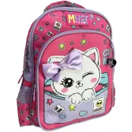 Luna: Rucsac preșcolar Must Team pisică cu fundiță, cu colțuri rotunjite, 2 compartimente, 27x10x31cm